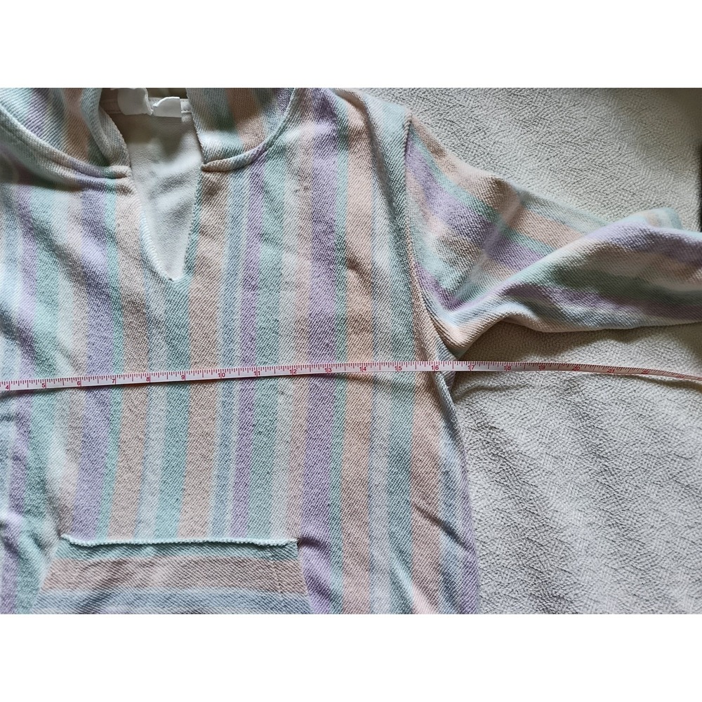 Roxy Girl Striped Hoodie Pastel Baja Pullover Size L 14/16 25RSSHB12X-101-PC - Picture 6 of 8